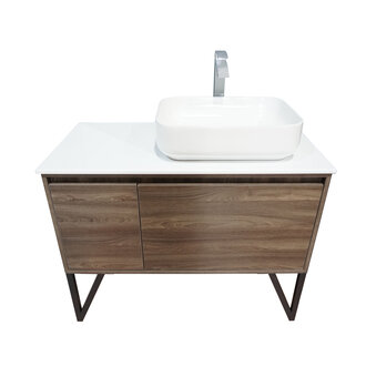 40'' vanity wood effect white sink CD-90138