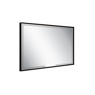 Miroir LED rectangulaire avec bordures noires carrées AMC