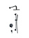 Akuaplus Elite black round rail shower faucet RD-812030-BL