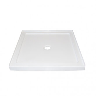Base de douche 36x36 drain central installation alcôve Nautika 3636BA