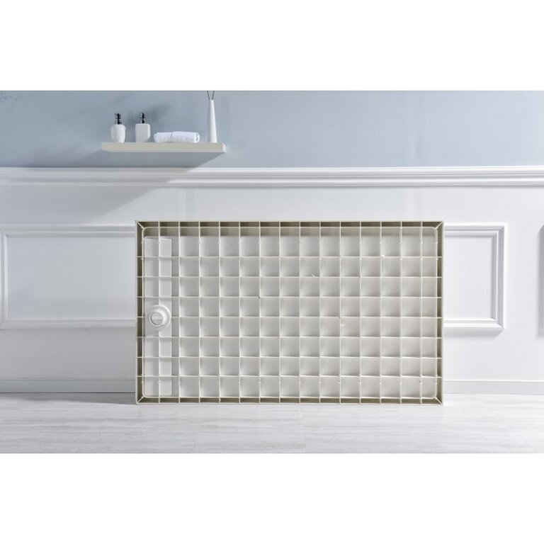 Shower Base in Resin / SMC 36x48 linear drain alcove installation drain gauche