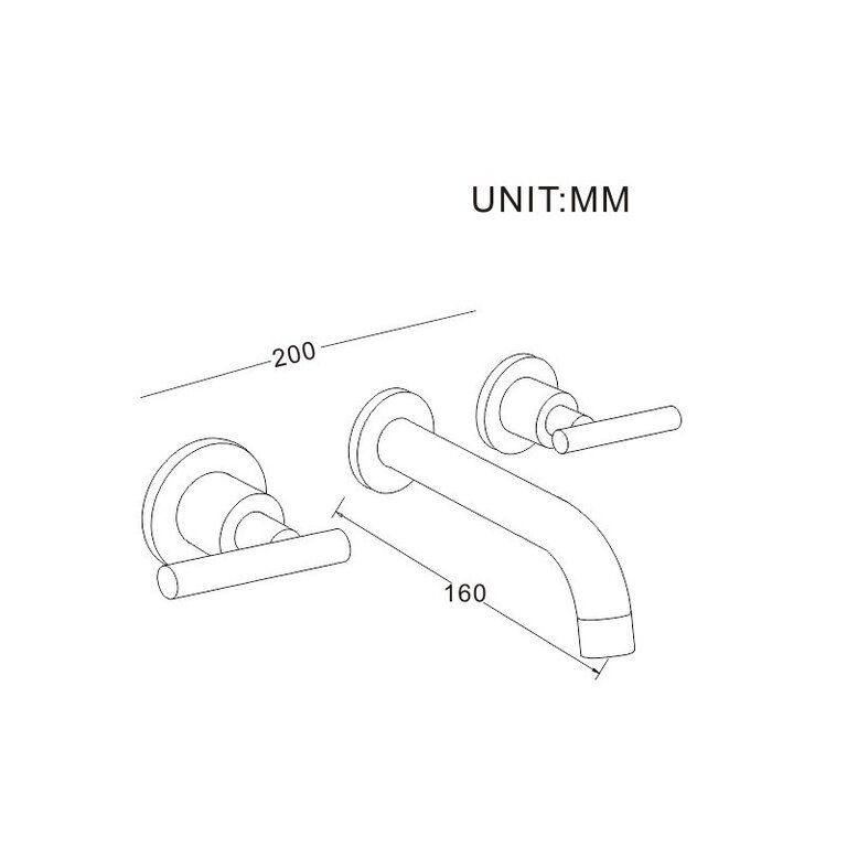 Wall-Mounted Bathroom Faucet Chrome DN-609-10