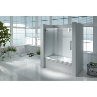 Bath screen with sliding door Chrome 60''x66'' 12mm DN-04-10