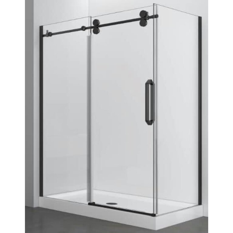Luhö  Reversible shower set 36x60 matt black Apo Luho series