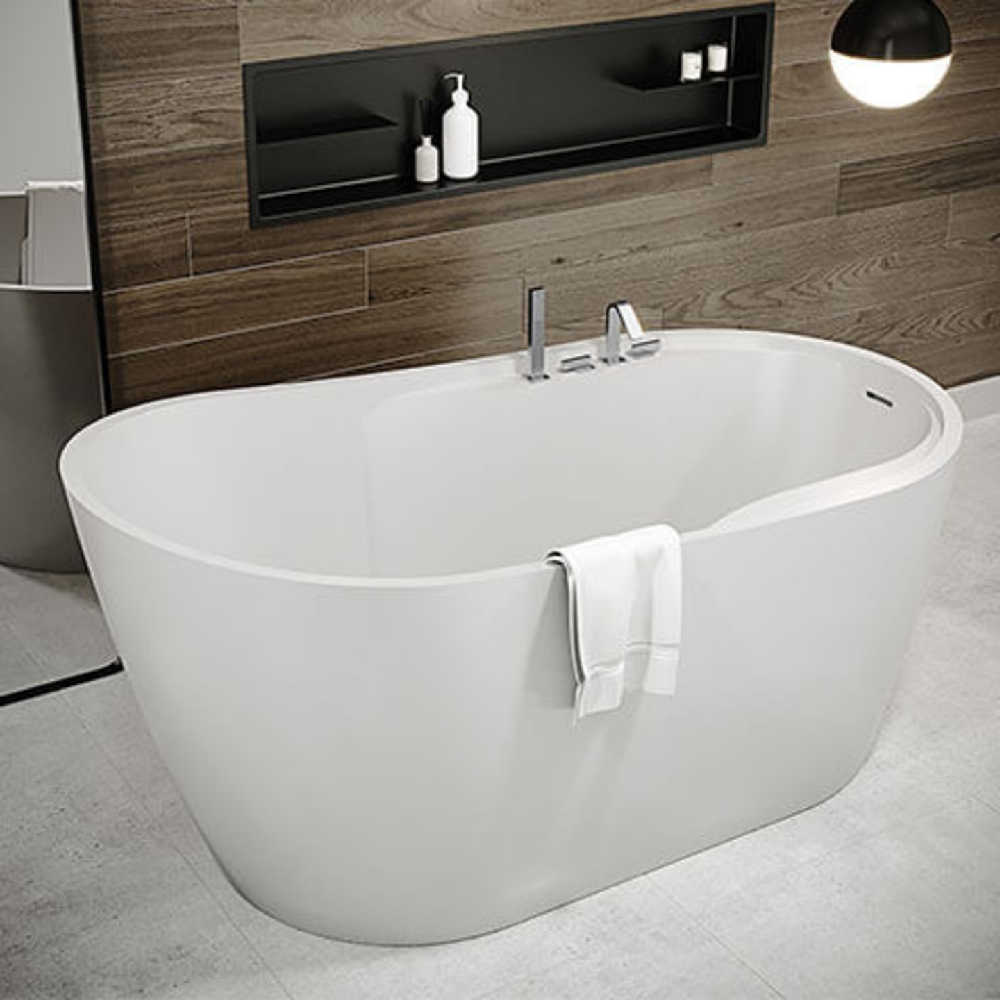Bain autoportant Nautika Ronaldo 60'' Blanc - Ossöm Salle De Bain Et