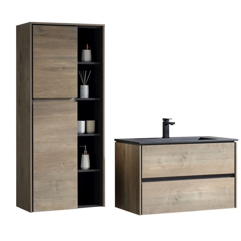 Vanité flottante 48'' Chêne Cendré série Danemark