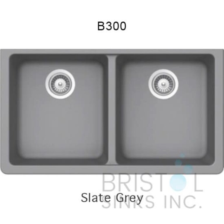 Évier en granite Double Sous Plan 32''x 18'' Bristol