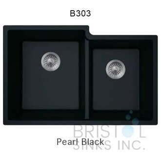 Évier en granite Double décalé Sous Plan 32''x 20'' Bristol Évier en granite Double décalé Sous Plan 32''x 20'' Bristol