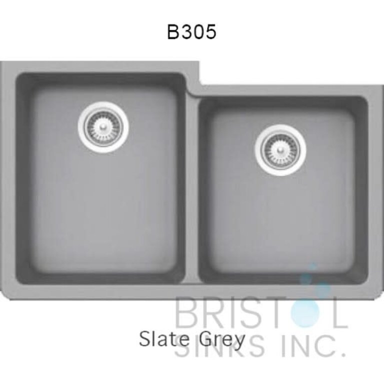 Évier en granite Double décalé Sous Plan 32''x 20'' Bristol