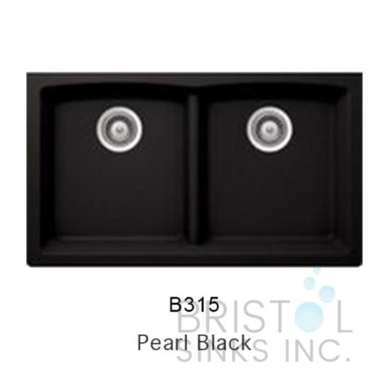 Sink en granite Double Division basse Sous Plan 33''x 18'' Bristol