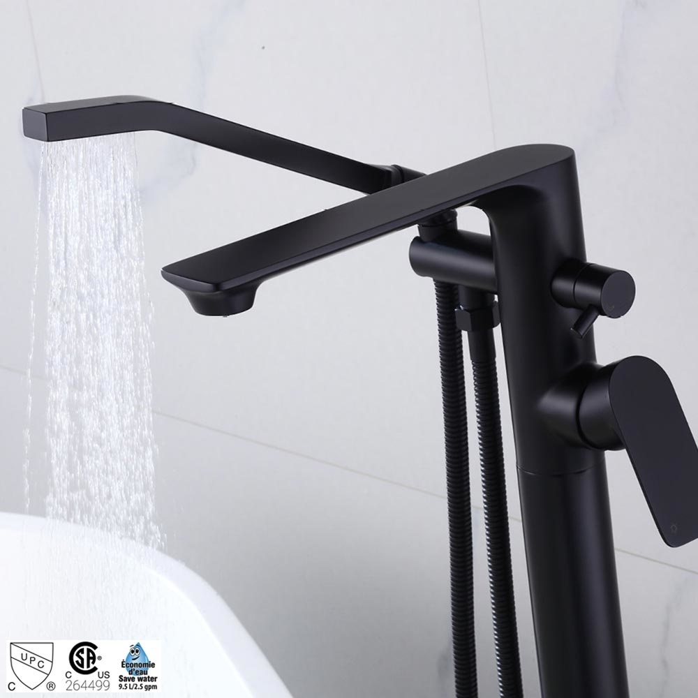 Set de douche noir mat avec douchette, flexible et prise d'eau - Infinity
