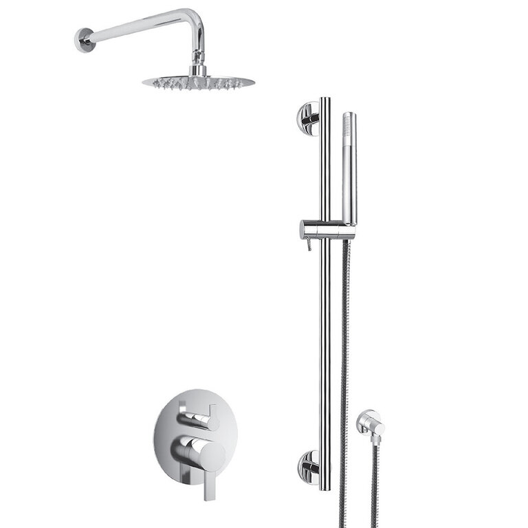 Robinet de douche sur rail rond chrome Elite Akuaplus RD-812030
