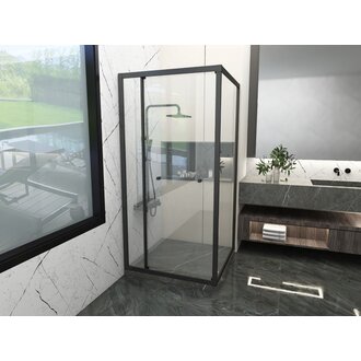 Ensemble de douche 36x36 Noir Série Nuvo Luho