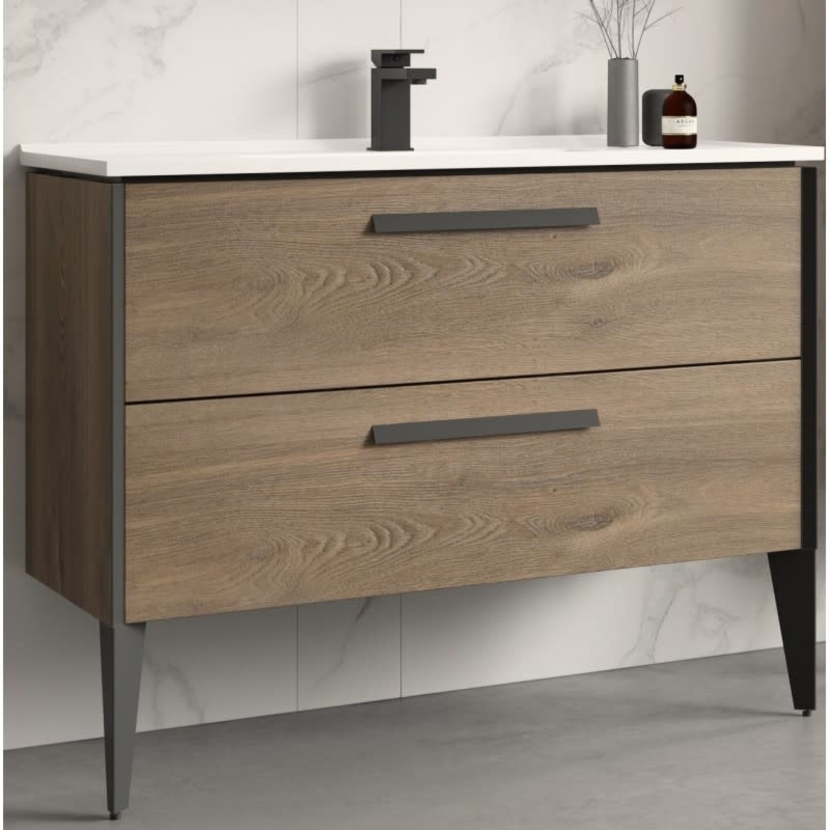 Vanité 32'' série Capri Chêne Caramel - Ossöm Salle De Bain Et Cuisine