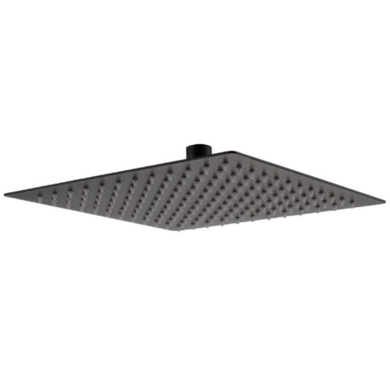 Tête de douche style pluie Carrée fini Noir Mat