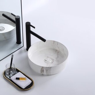 Vessel Sink en Porcelain Tile Calacatta 0817
