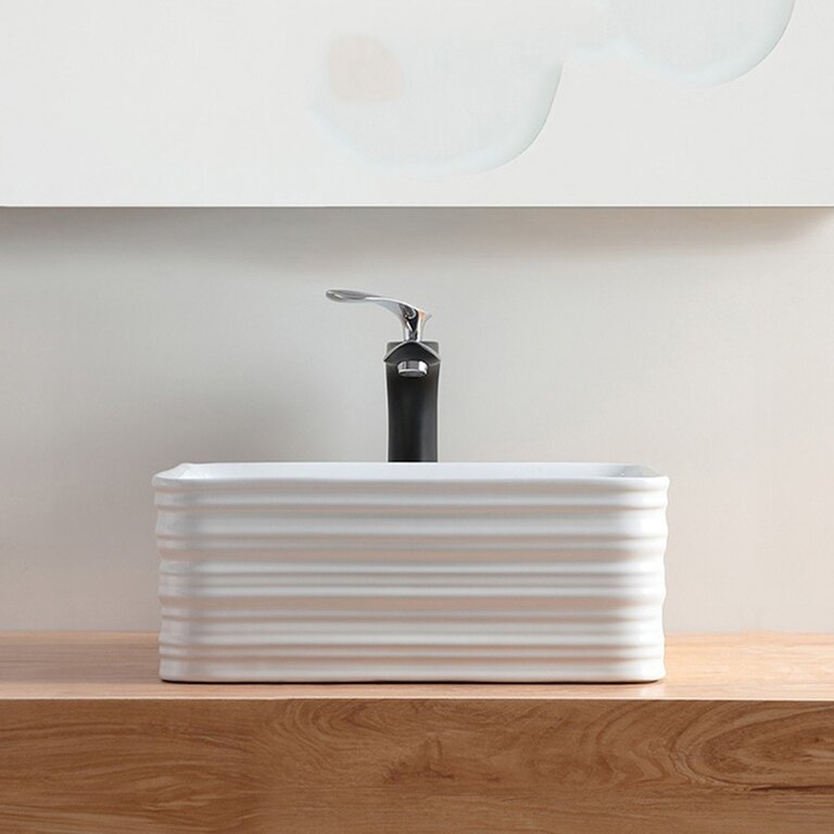 Vasque en Porcelaine Série Madison Blanc Mat