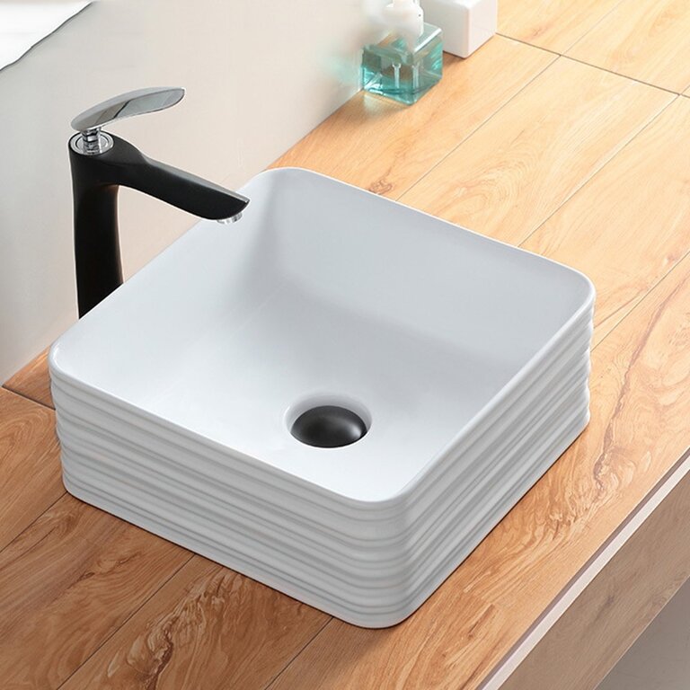 Vessel Sink en Porcelain Tile Series Madison White Matte