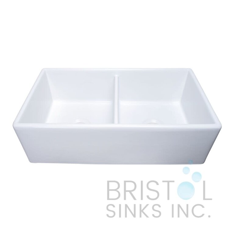 Kitchen Sink Double à tablier White lustré 33''x18'' Bristol BF-101