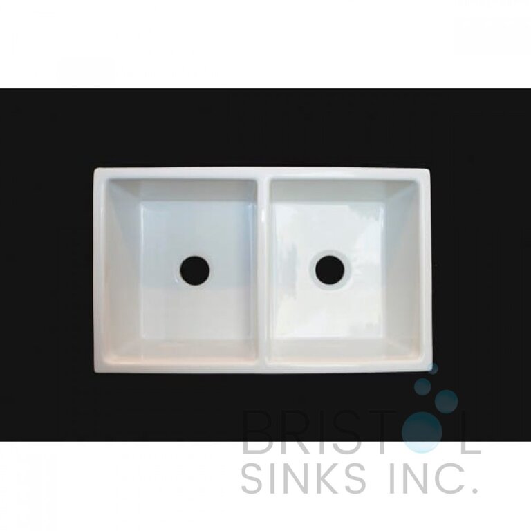 Kitchen Sink Double à tablier White lustré 33''x18'' Bristol BF-101
