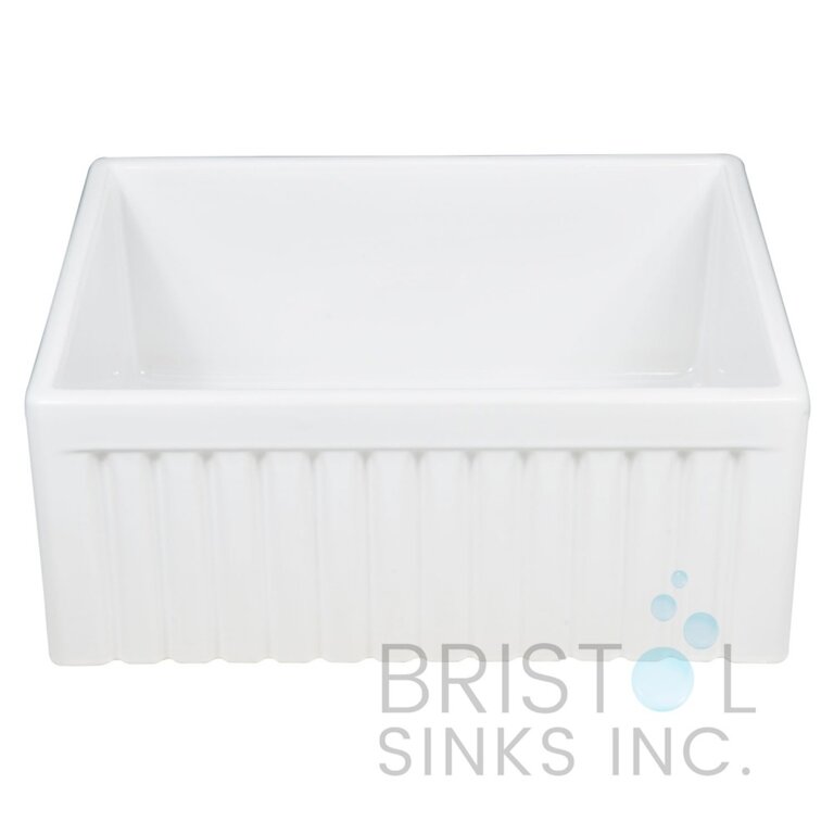 Évier de cuisine double à tablier Blanc lustré 33''x18'' Bristol BF-102