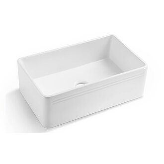 Odass Évier de cuisine simple à tablier Blanc lustré Série Lirica 30''x18'' Odass Odass Évier de cuisine simple à tablier Blanc lustré Série Lirica 30''x18'' Odass