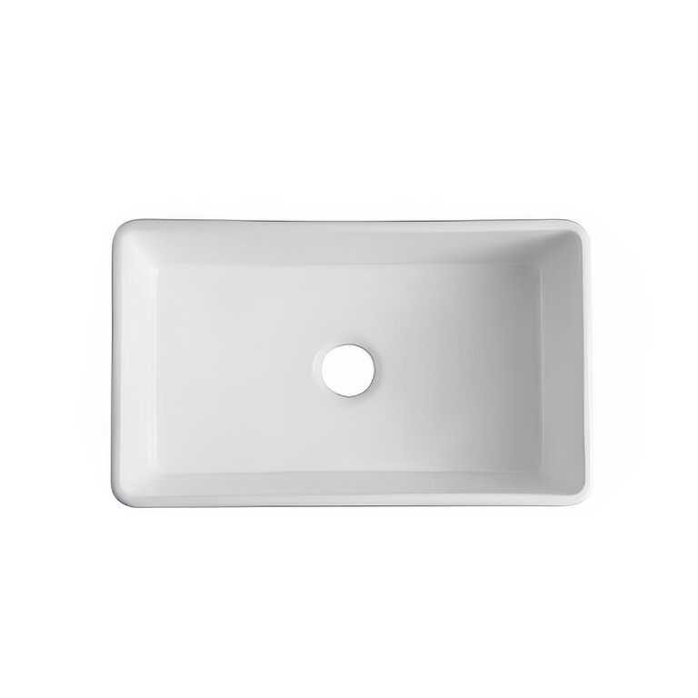 Odass Évier de cuisine simple à tablier Blanc lustré Série Lirica 30''x18'' Odass