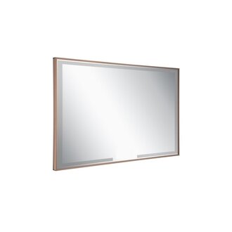 Miroir LED rectangulaire avec bordures or brossé AMC