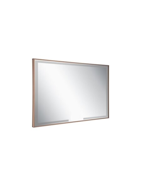 Miroir LED rectangulaire avec bordures or brossé AMC