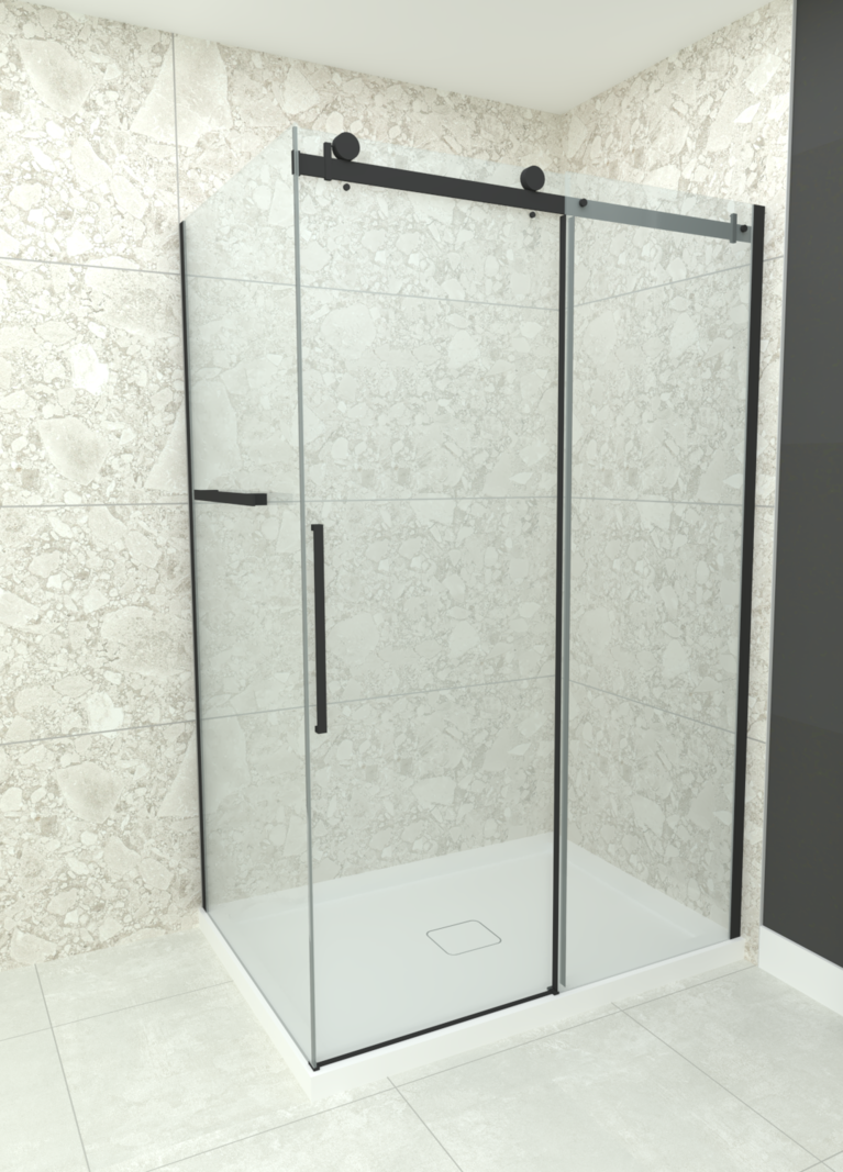 Luhö  Luho Quartz series 36x48 matt black reversible shower set