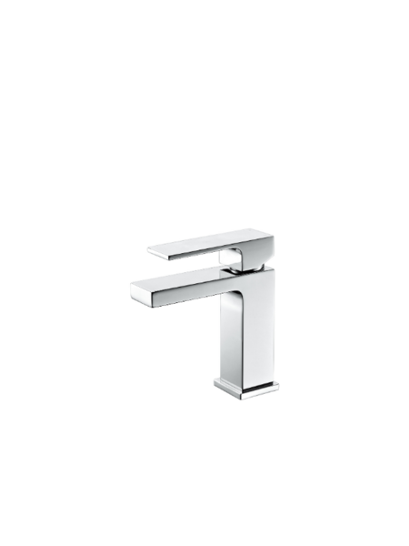 Robinet de lavabo monotrou fini noir et chrome avec bonde