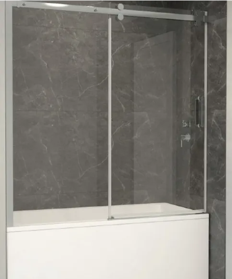 Écran de bain avec porte coulissante Chrome 60''x59'' 8mm CD-78090