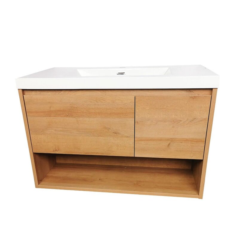 Wall vanity Florence Collection Golden Oak 36'' Single