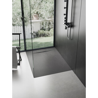 Luhö Shower base 36x36 universal installation Ardesia series Black