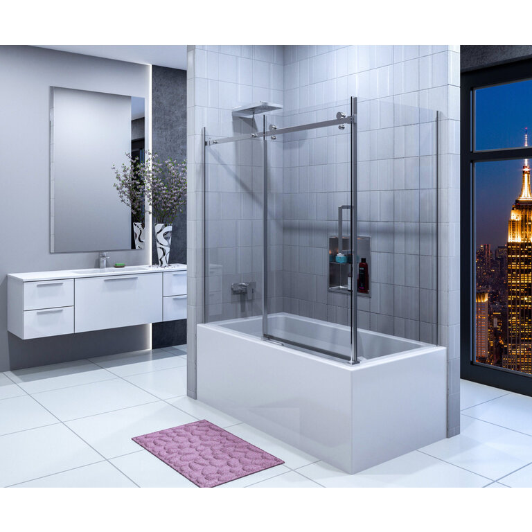 Écran de bain avec panneau de retour 60''x32'' Nautika