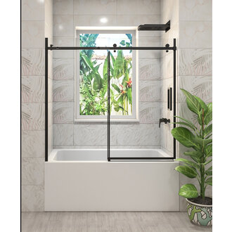 Bath screen with sliding door 60''x55'' 8mm Nautika
