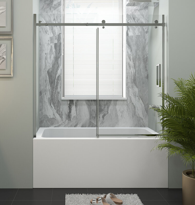Bath screen with sliding door 60''x55'' 8mm Nautika