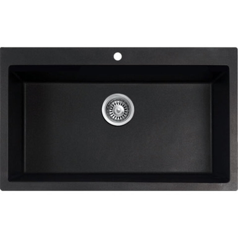 Évier simple en granite noir Sur/Sous-plan MB102GR