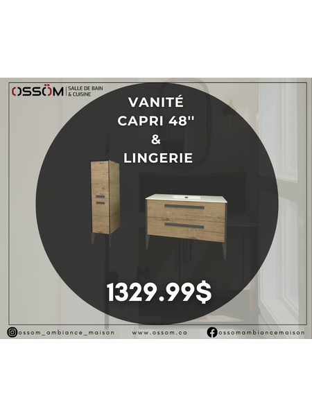 48'' Vanity Duo + Capri Side Unit - Flash Sale