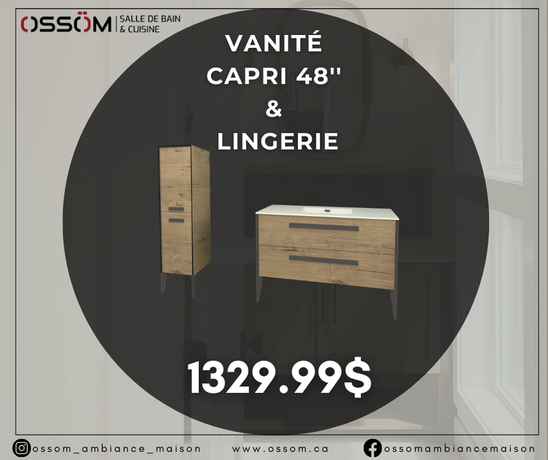 Duo Vanité 48'' + Lingerie Capri - Vente Éclair