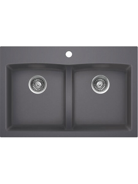 Black Granite Double Sink Over/Undermount MB203GR