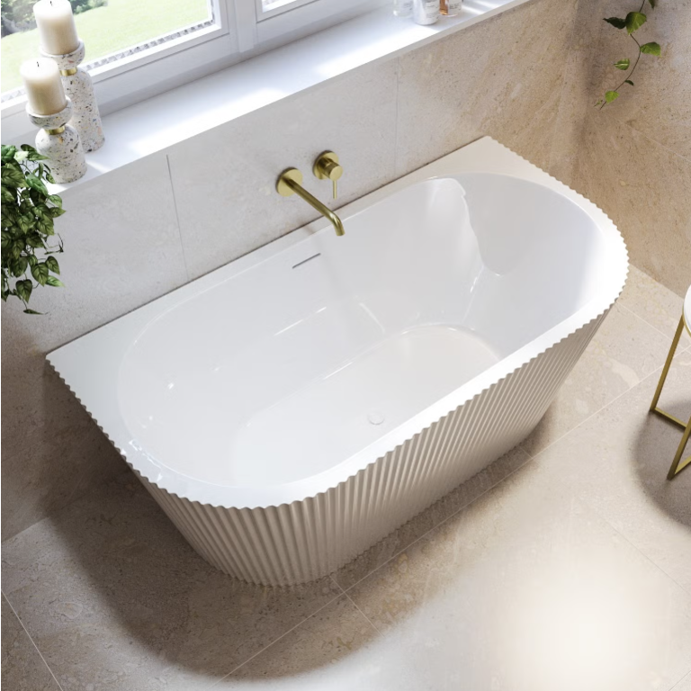 Athena 59'' V-Grooved Wall-Mounted Freestanding Bath