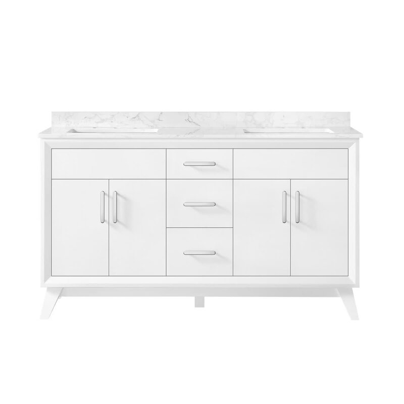 60'' double freestanding vanity Dunn White Series