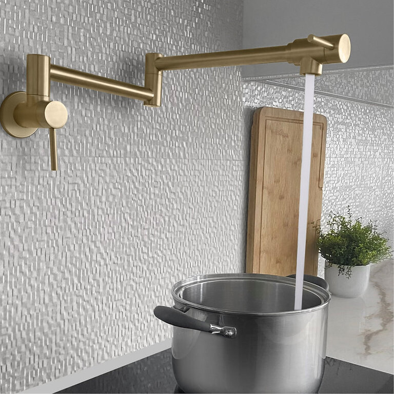 Wall-mounted pot filler with two handles Isa Collection