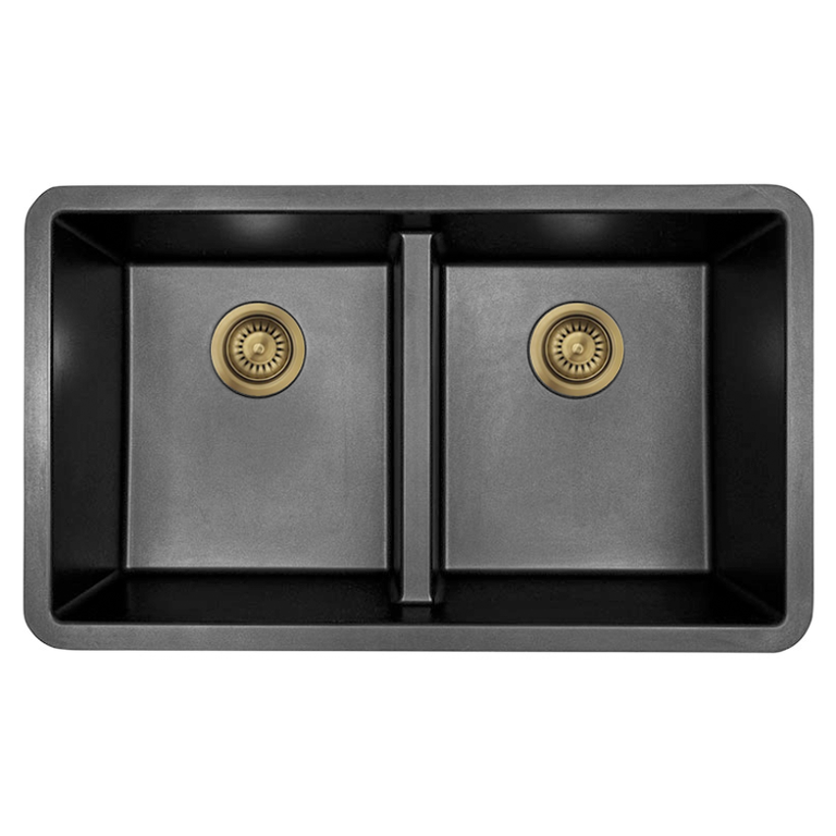 Évier de cuisine double en granit MS- 33''x19''