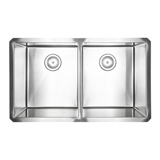 Évier de cuisine double en stainless 32''x18'' MS
