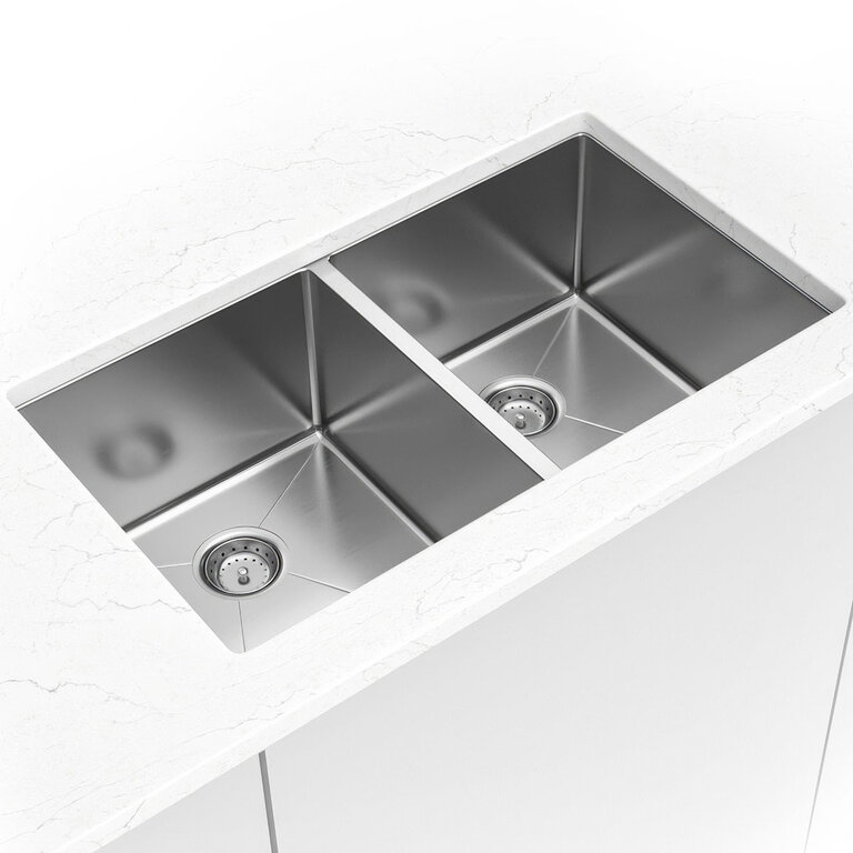 Évier de cuisine double en stainless 32''x18'' MS