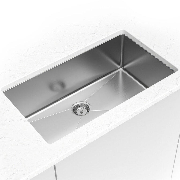 Single stainless steel kitchen sink 32''x18'' MS