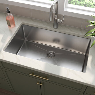 Évier de cuisine simple en stainless 32''x18'' MS Évier de cuisine simple en stainless 32''x18'' MS
