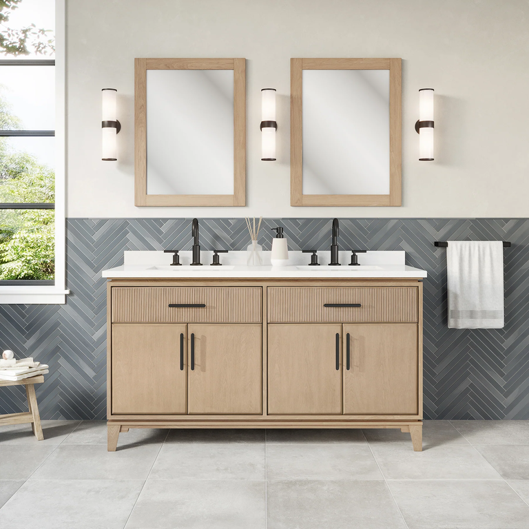 60'' double free-standing vanity Eddy Collection